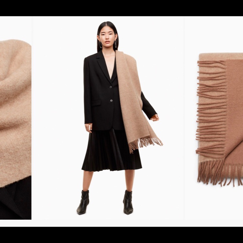 Aritzia giant wool herringbone scarf